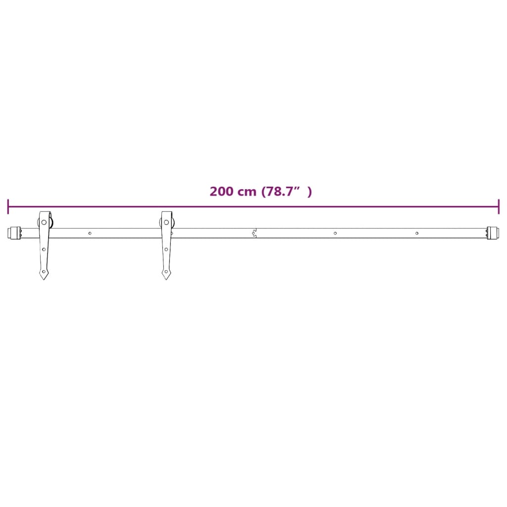 vidaXL Posuvné dveře s kováním 100 x 210 cm masivní borové dřevo