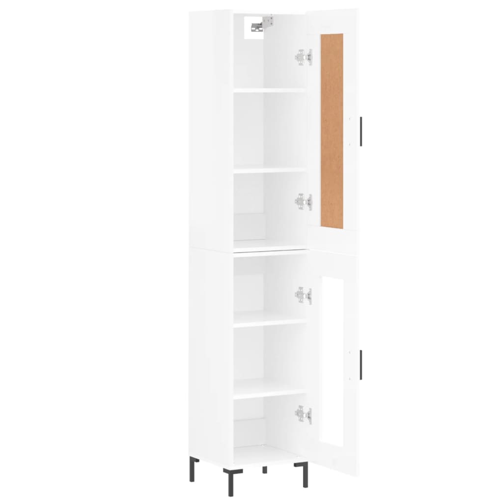 vidaXL Skříň highboard bílá s vysokým leskem 34,5x34x180 cm kompozit