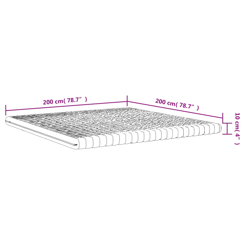 vidaXL Pěnová matrace bílá 200 x 200 cm 7 zón tvrdost 20 ILD