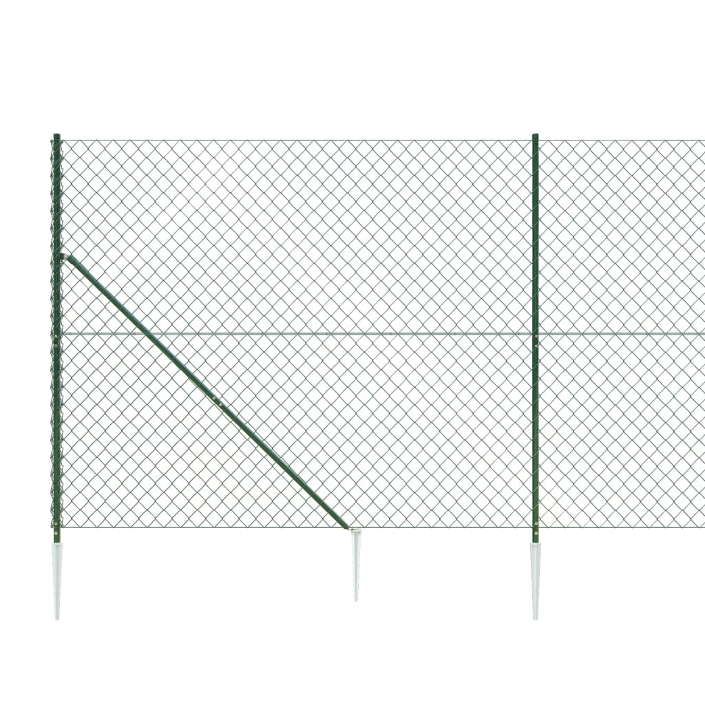 vidaXL Drátěné pletivo s kotevními hroty zelené 1,4 x 25 m
