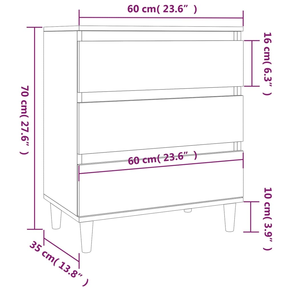 vidaXL Příborník dub sonoma 60 x 35 x 70 cm kompozitní dřevo