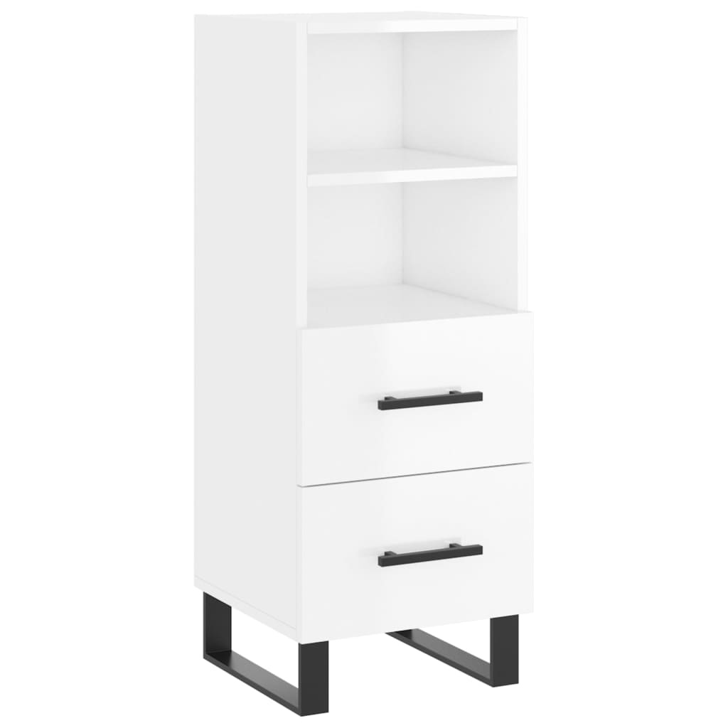 vidaXL Skříň highboard bílá s vysokým leskem 34,5x34x180 cm kompozit