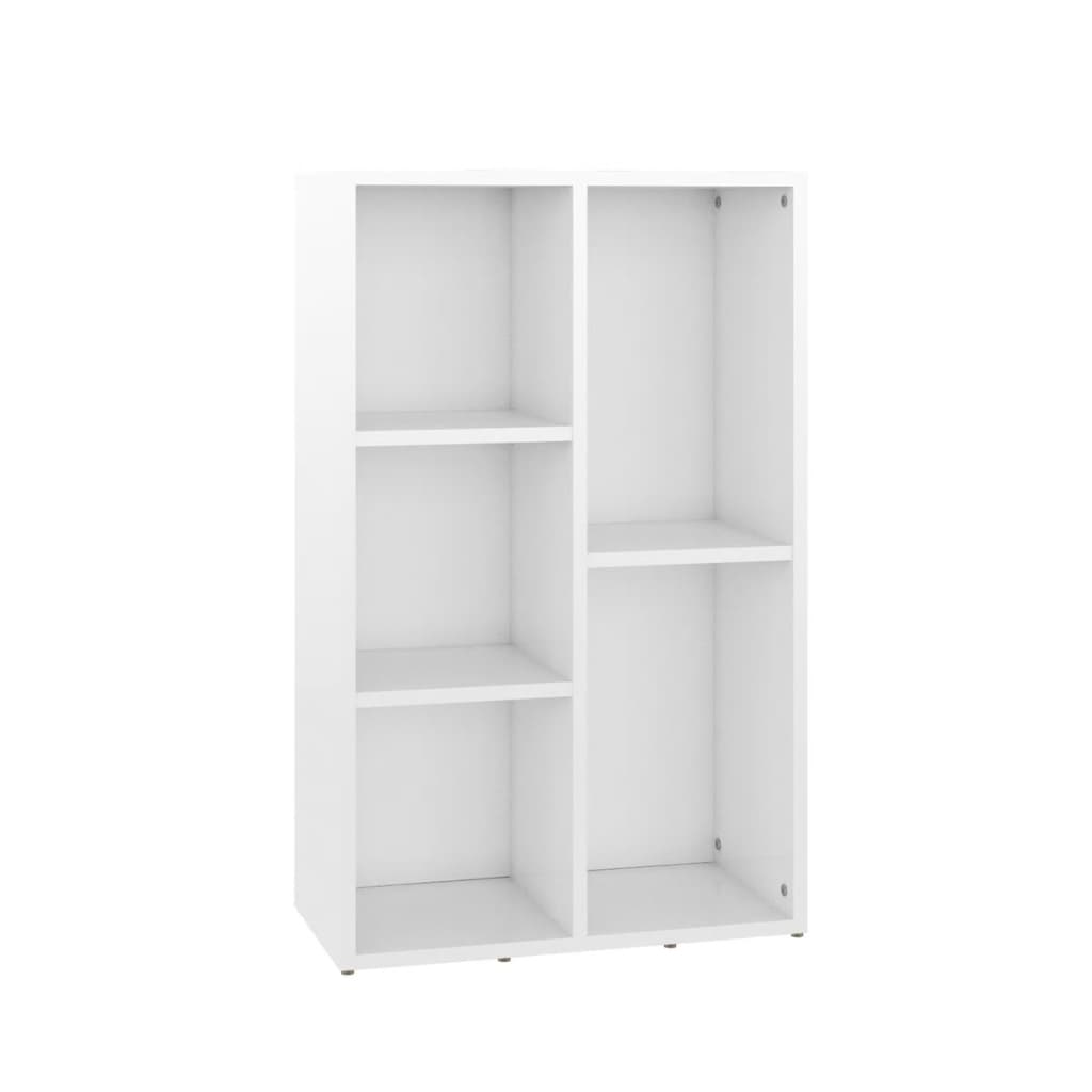 vidaXL Knihovna/příborník bílá lesklá 50 x 25 x 80 cm kompozitní dřevo