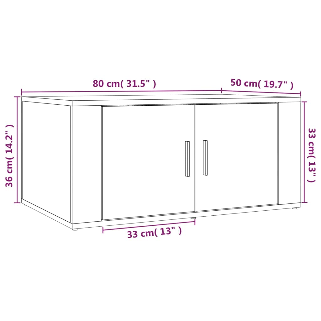 vidaXL Konferenční stolek bílý s leskem 80x50x36 cm kompozitní dřevo