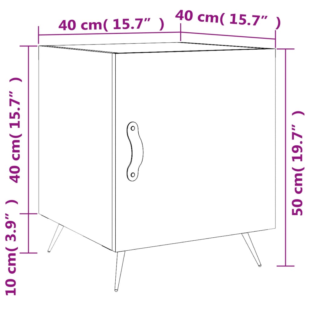 vidaXL Noční stolky 2 ks dub sonoma 40 x 40 x 50 cm kompozitní dřevo