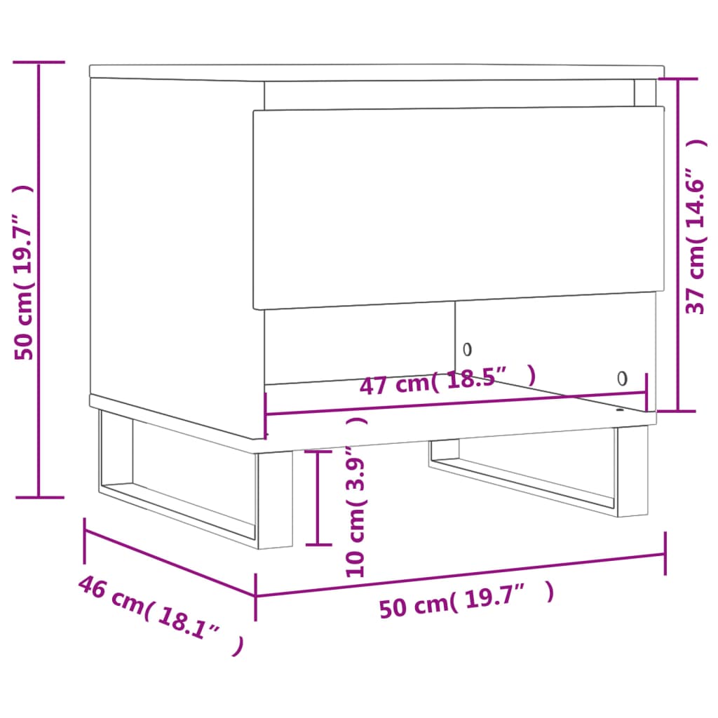 vidaXL Konferenční stolky 2 ks bílé 50 x 46 x 50 cm kompozitní dřevo