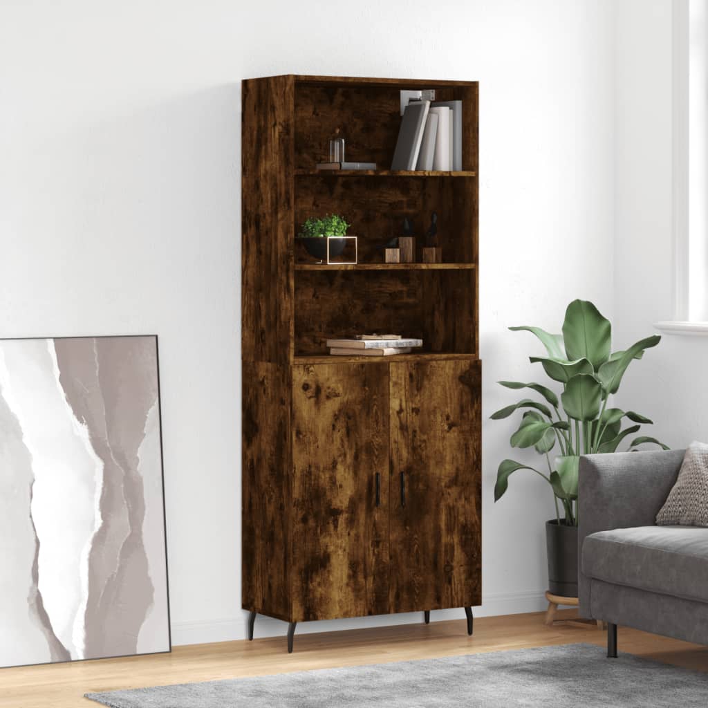 vidaXL Skříň highboard kouřový dub 69,5 x 34 x 180 cm kompozitní dřevo