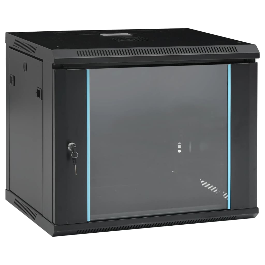 vidaXL 9U Nástěnná síťová rozvodná skříň 19" IP20 600 x 450 x 500 mm