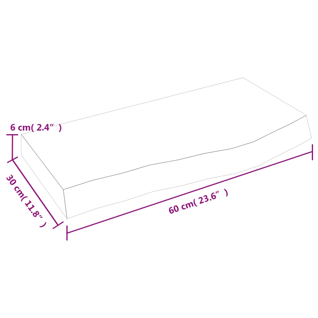 vidaXL Koupelnová deska 60x30x(2-6) cm neošetřené masivní dřevo