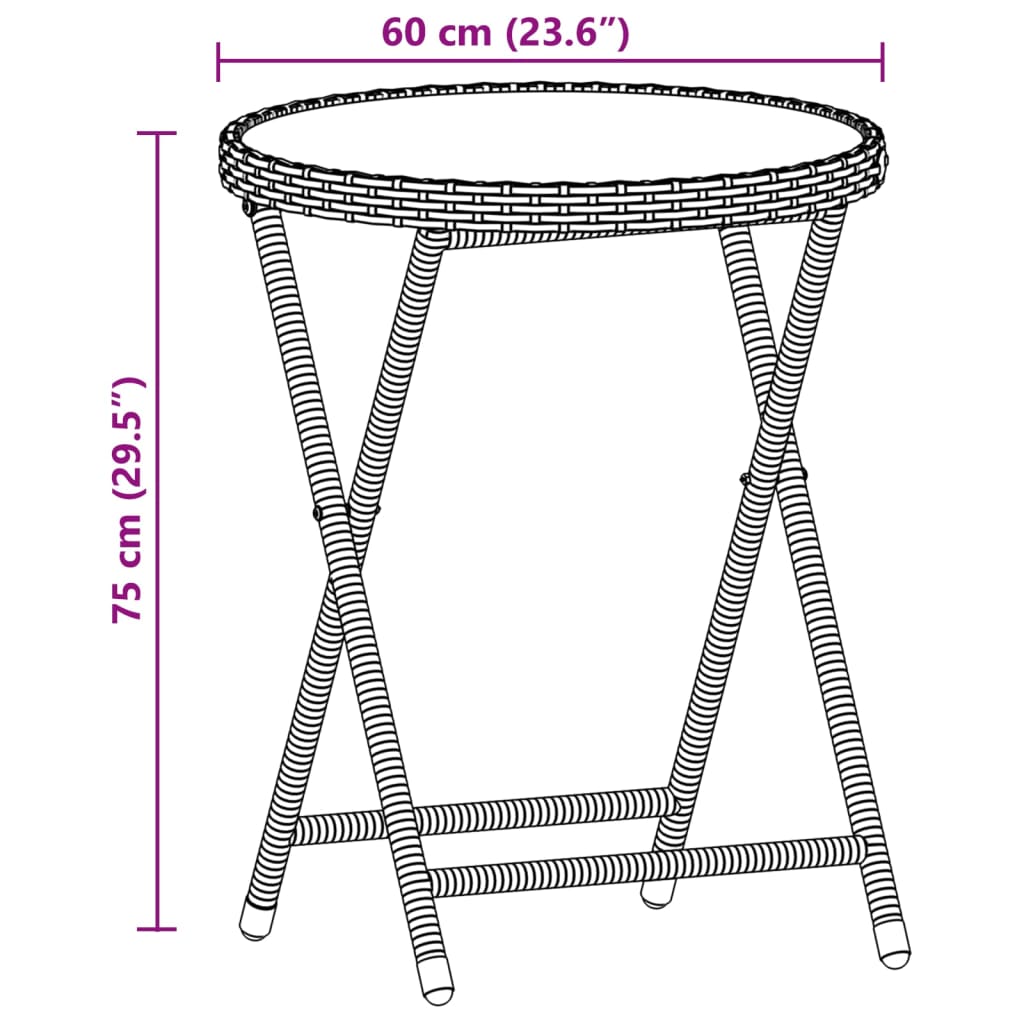 vidaXL 3dílný bistro set s poduškami béžový polyratan a sklo