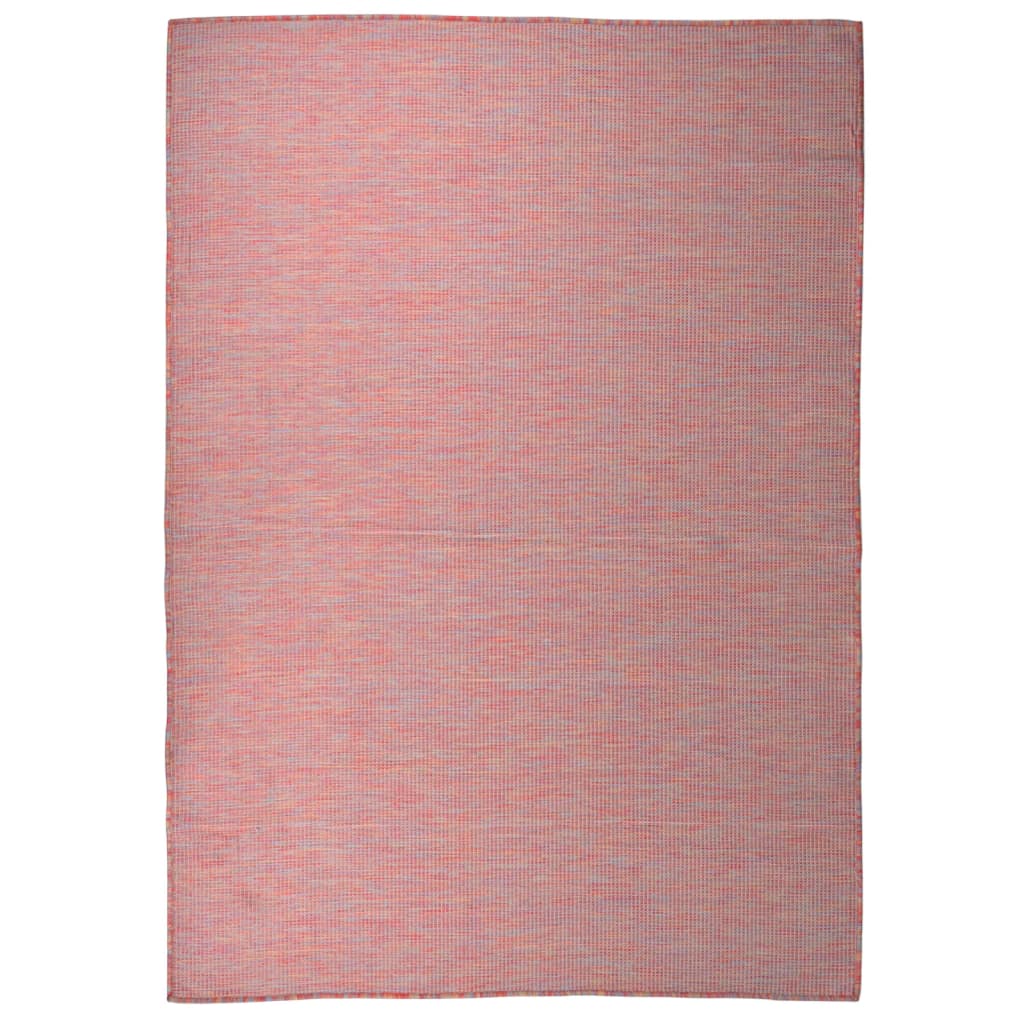 vidaXL Venkovní hladce tkaný koberec 140x200 cm červená