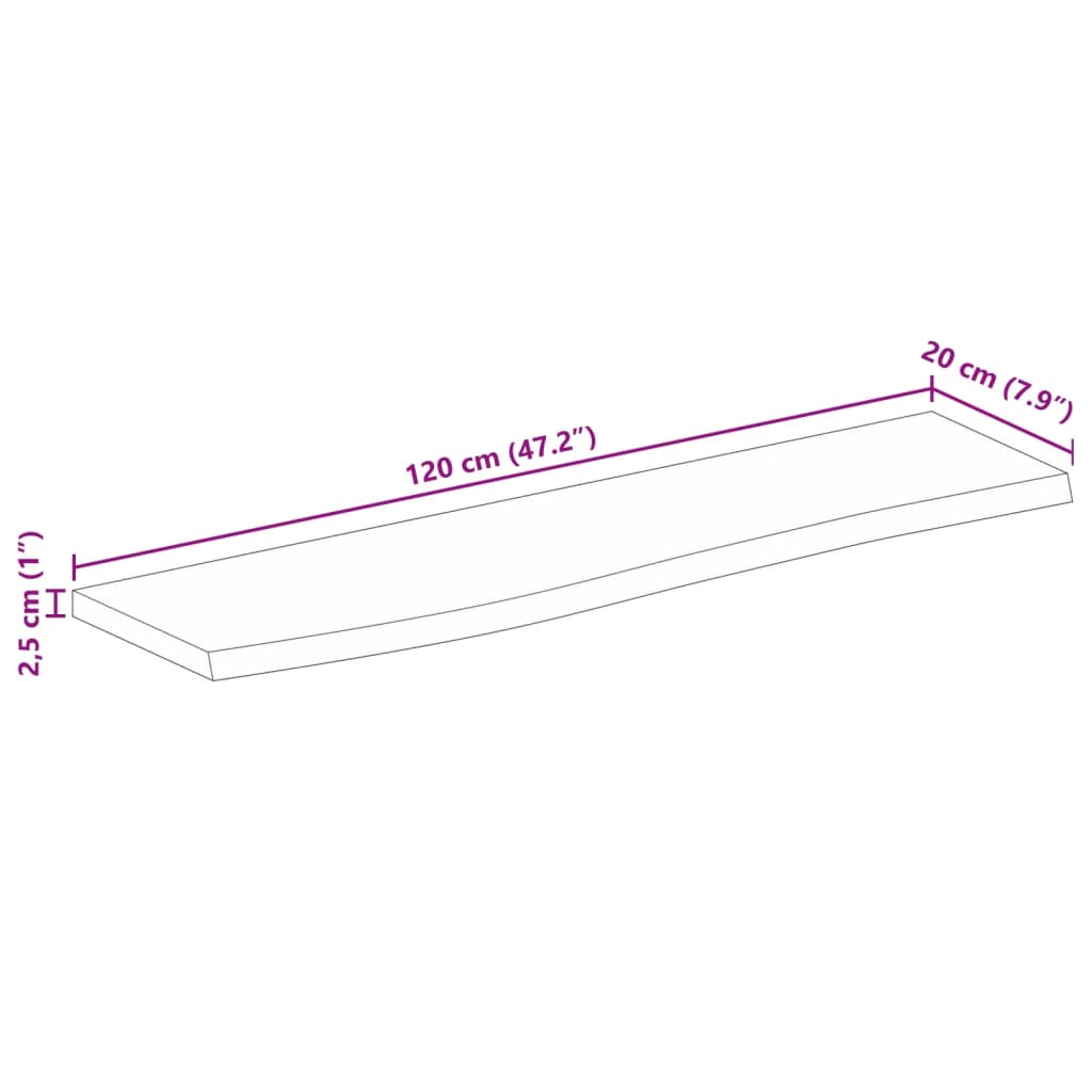 vidaXL Stolní deska živá hrana 120 x 20 x 2,5 cm masivní mangovník