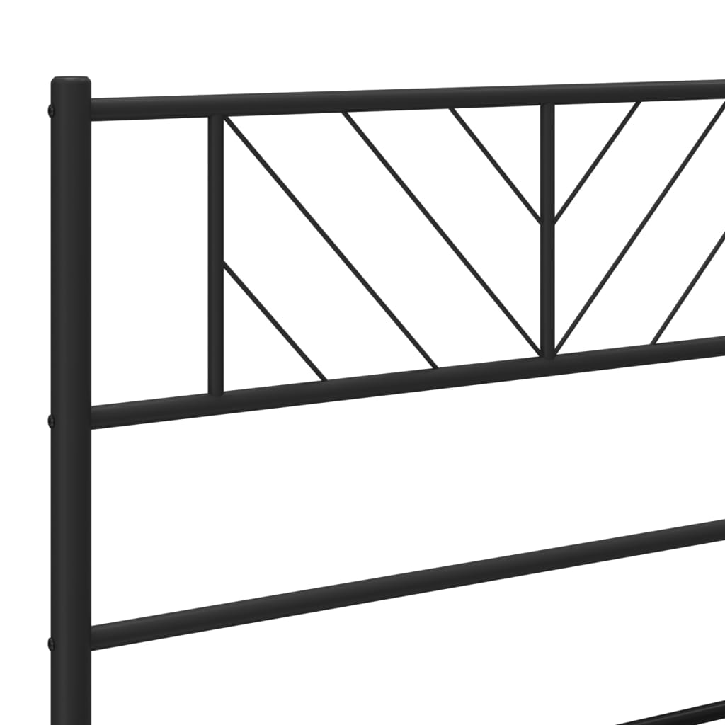 vidaXL Kovový rám postele s hlavovým a nožním čelem černý 200 x 200 cm