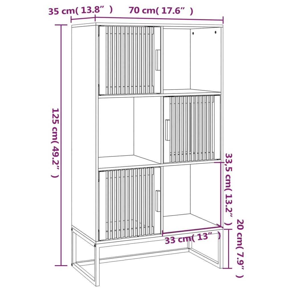 vidaXL Highboard bílý 70 x 35 x 125 cm kompozitní dřevo