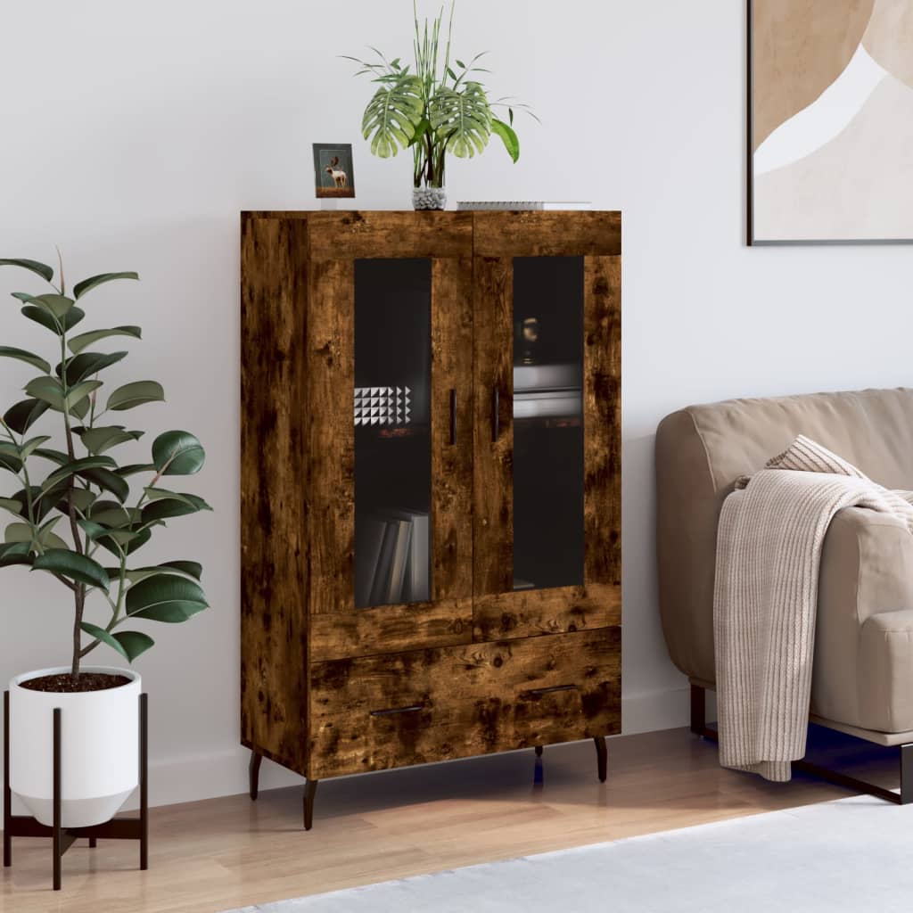 vidaXL Skříň highboard kouřový dub 69,5 x 31 x 115 cm kompozitní dřevo