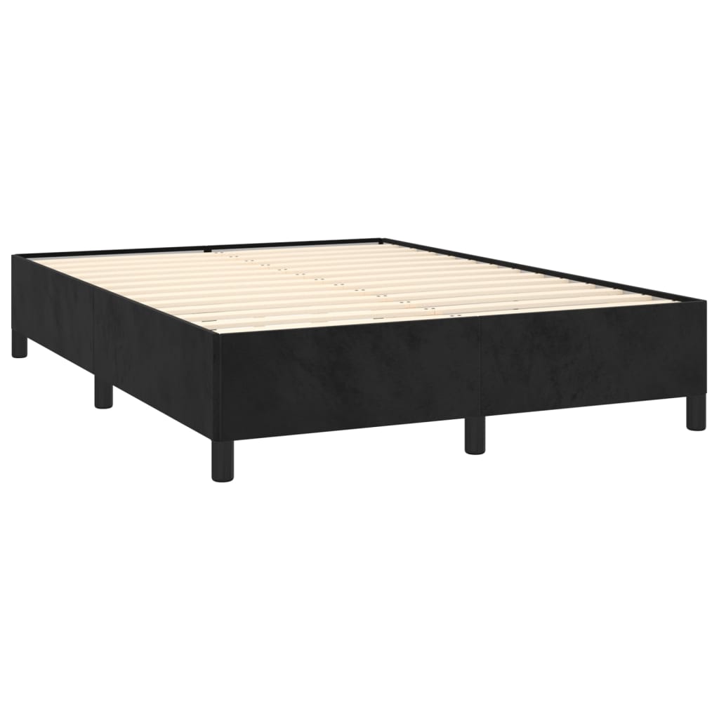 vidaXL Box spring postel s matrací černá 140 x 190 cm samet