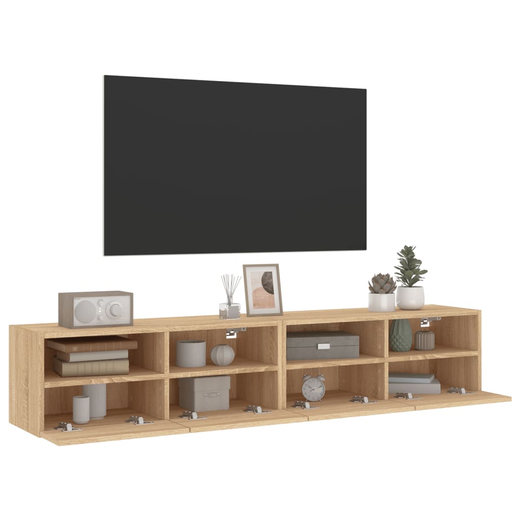 vidaXL Nástěnné TV skříňky 2 ks dub sonoma 80 x 30 x 30 cm kompozit