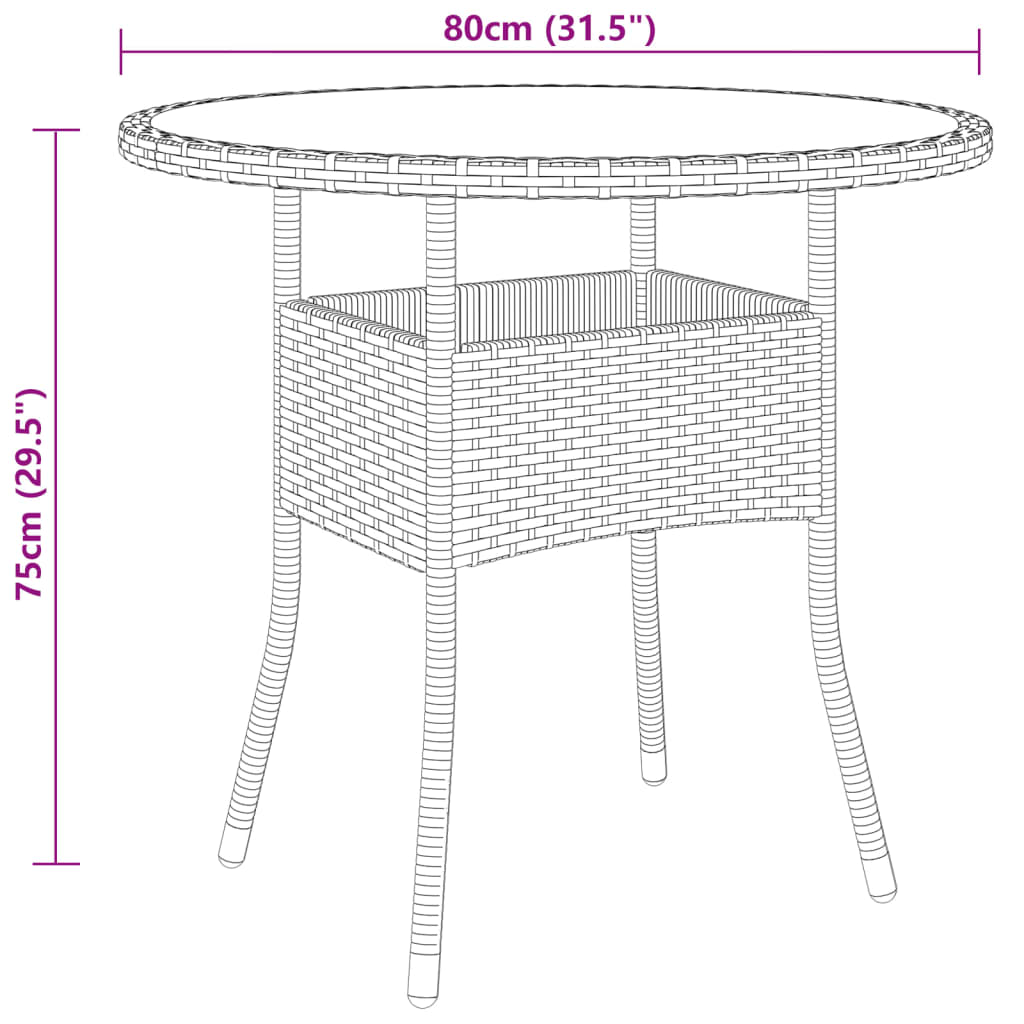 vidaXL 5dílný zahradní bistro set polyratan černý