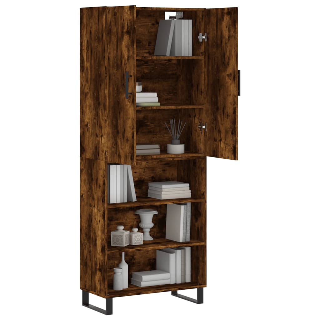 vidaXL Skříň highboard kouřový dub 69,5 x 34 x 180 cm kompozitní dřevo