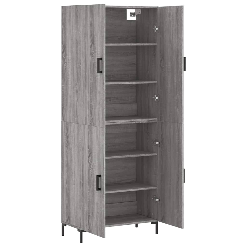 vidaXL Skříň highboard šedá sonoma 69,5 x 34 x 180 cm kompozitní dřevo