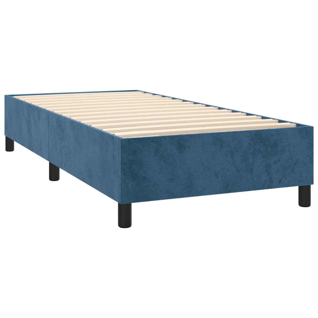vidaXL Box spring postel s matrací tmavě modrá 100x200 cm samet