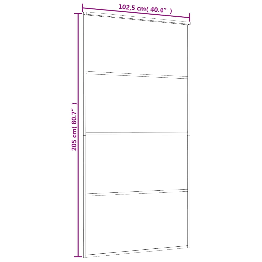 vidaXL Posuvné dveře ESG sklo a hliník 102,5 x 205 cm bílé