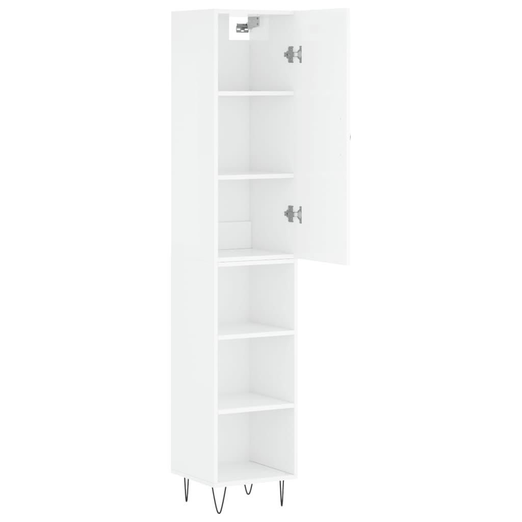 vidaXL Skříň highboard bílá s vysokým leskem 34,5x34x180 cm kompozit