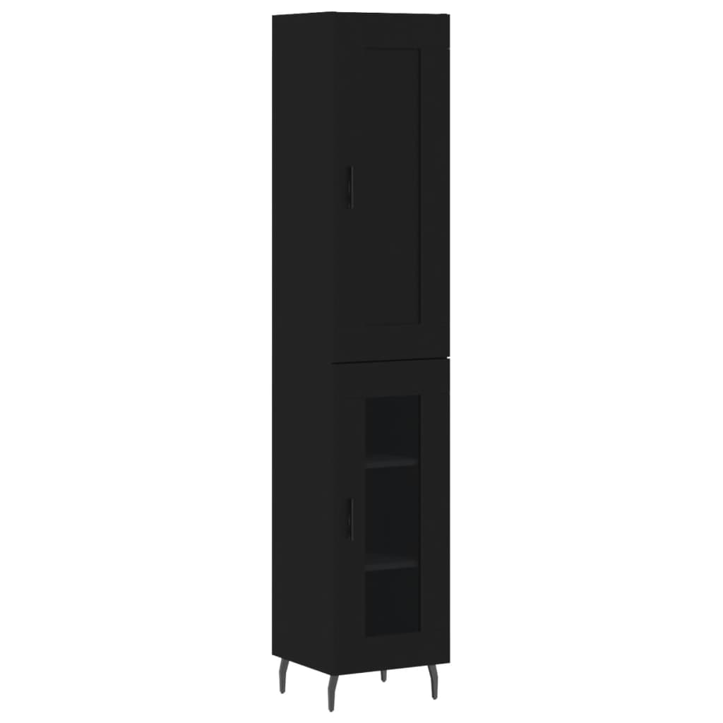 vidaXL Skříň highboard černá 34,5 x 34 x 180 cm kompozitní dřevo