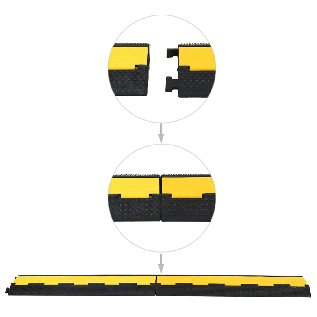 vidaXL Kabelové ochranné mosty 4 ks 2 kanálky gumové 101,5 cm