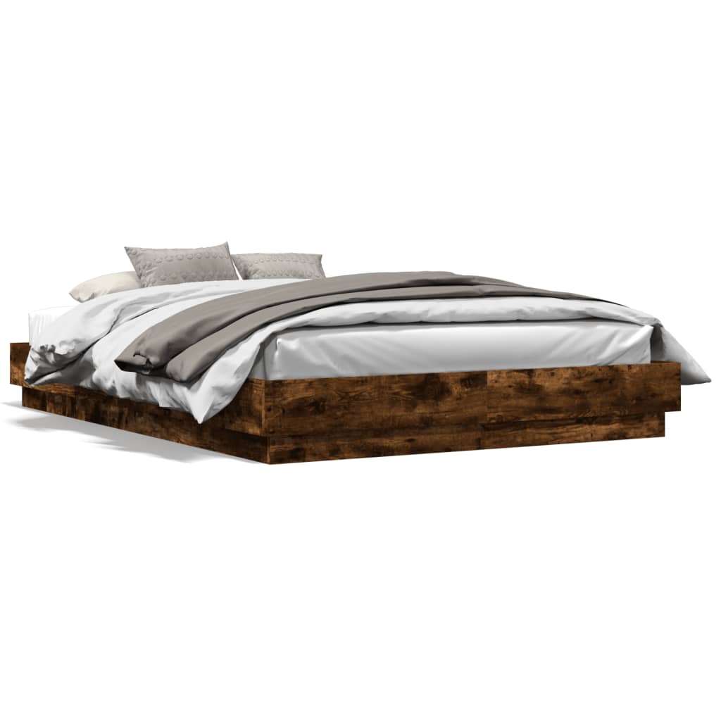 vidaXL Rám postele kouřový dub 120 x 200 cm kompozitní dřevo