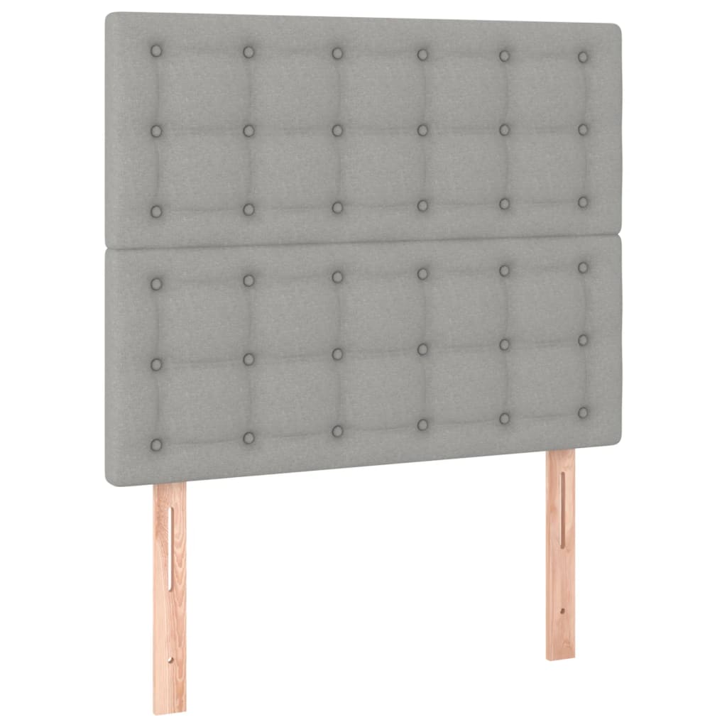 vidaXL Box spring postel s matrací a LED světle šedá 90x190 cm textil