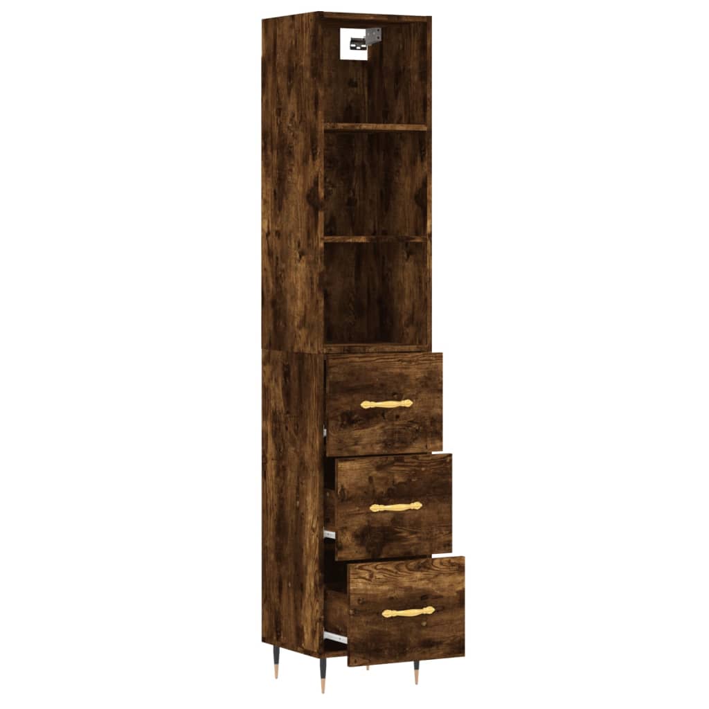 vidaXL Skříň highboard kouřový dub 34,5 x 34 x 180 cm kompozitní dřevo