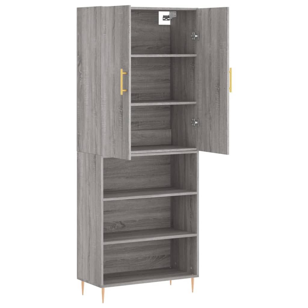 vidaXL Skříň highboard šedá sonoma 69,5 x 34 x 180 cm kompozitní dřevo