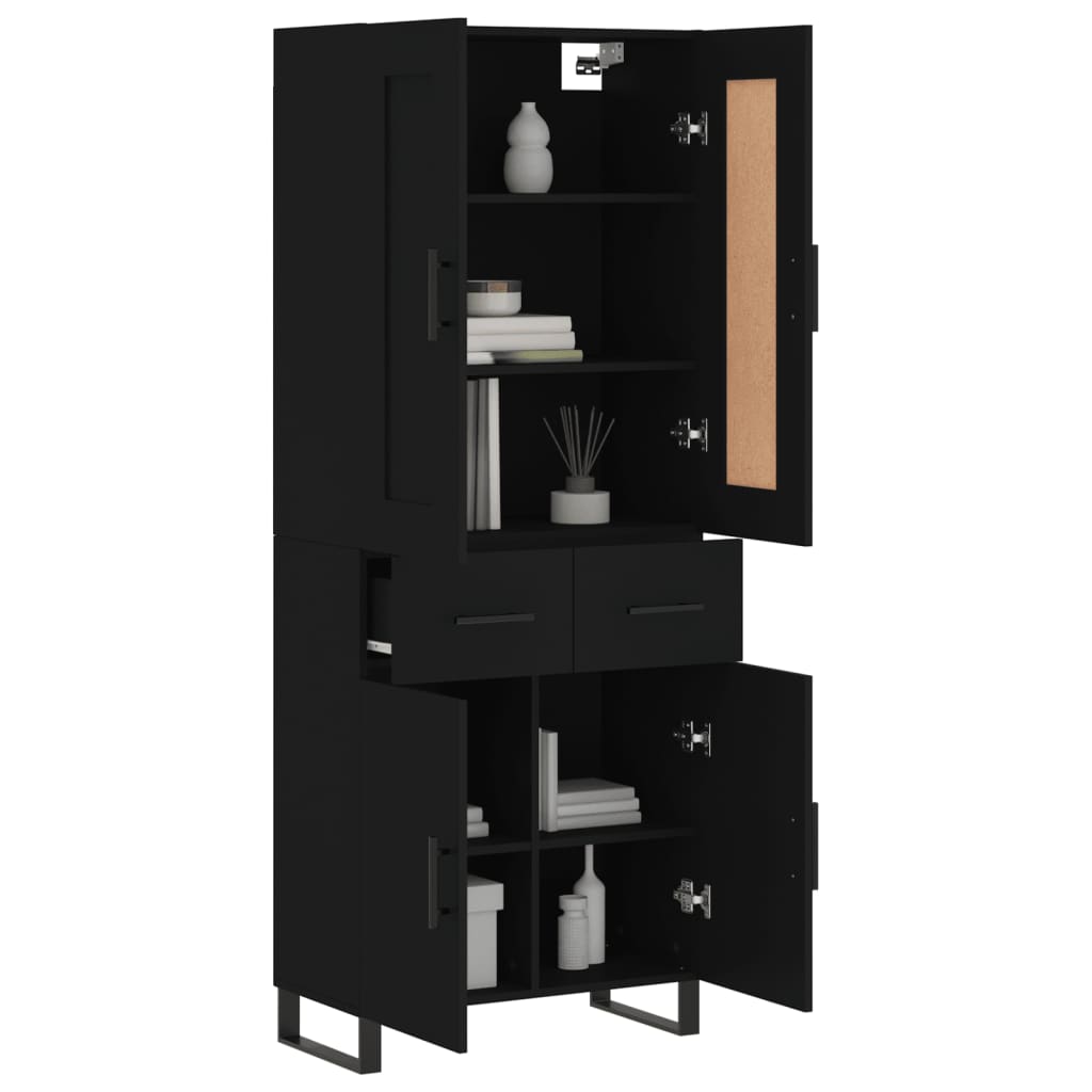 vidaXL Skříň highboard černá 69,5 x 34 x 180 cm kompozitní dřevo