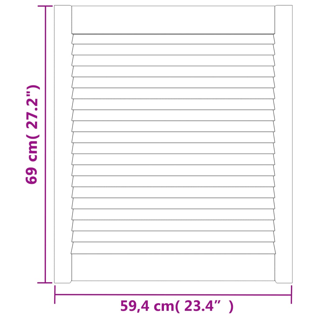 vidaXL Nábytková dvířka lamelový design 2 ks bílá 69x59,4 cm borovice