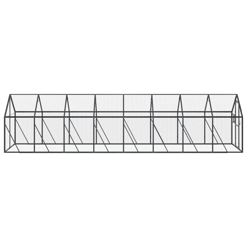 vidaXL Voliéra antracitová 1,79 x 8 x 1,85 m hliník