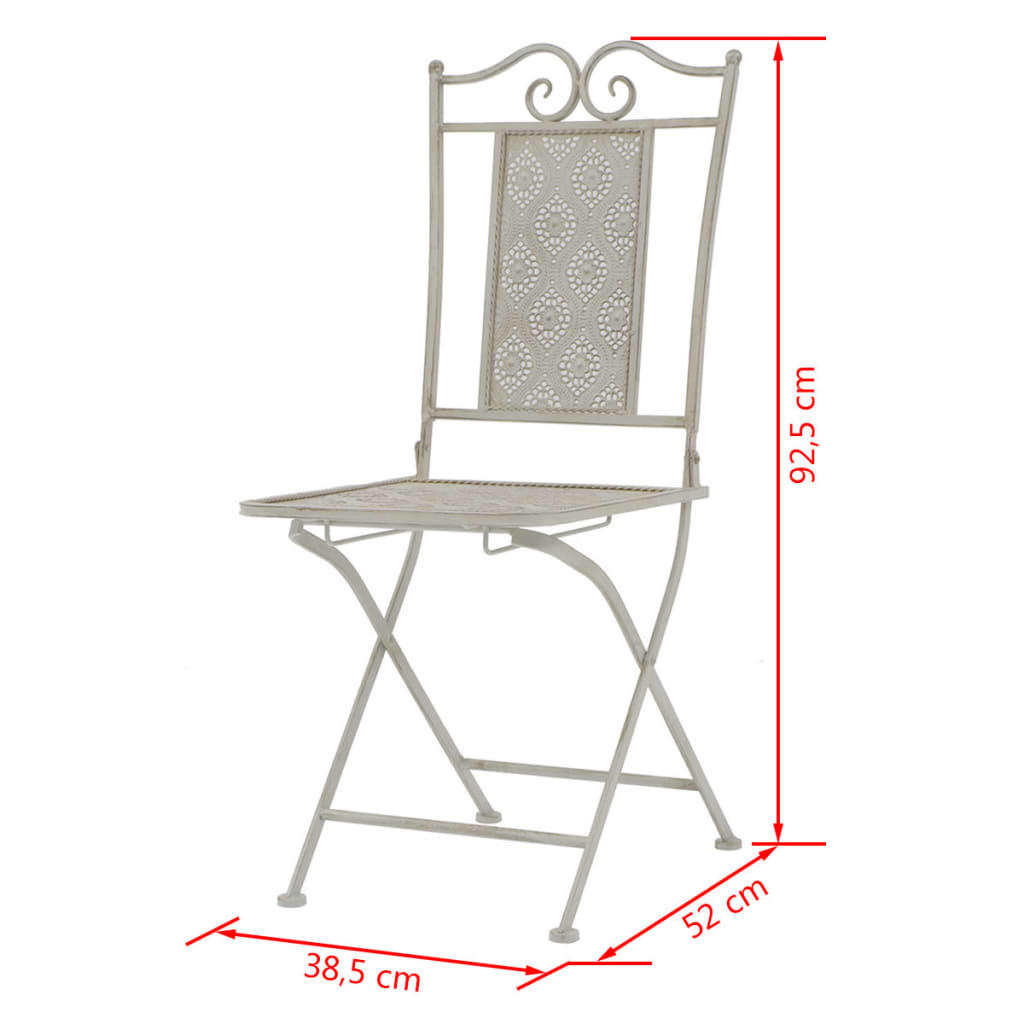 vidaXL 3dílný bistro set ocelový šedý