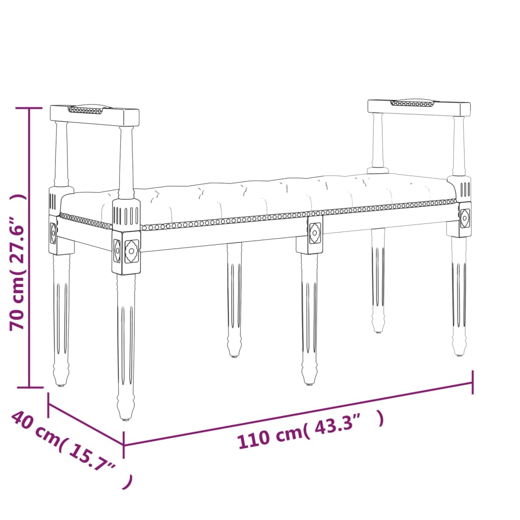 vidaXL Lavice 110 x 40 x 70 cm len