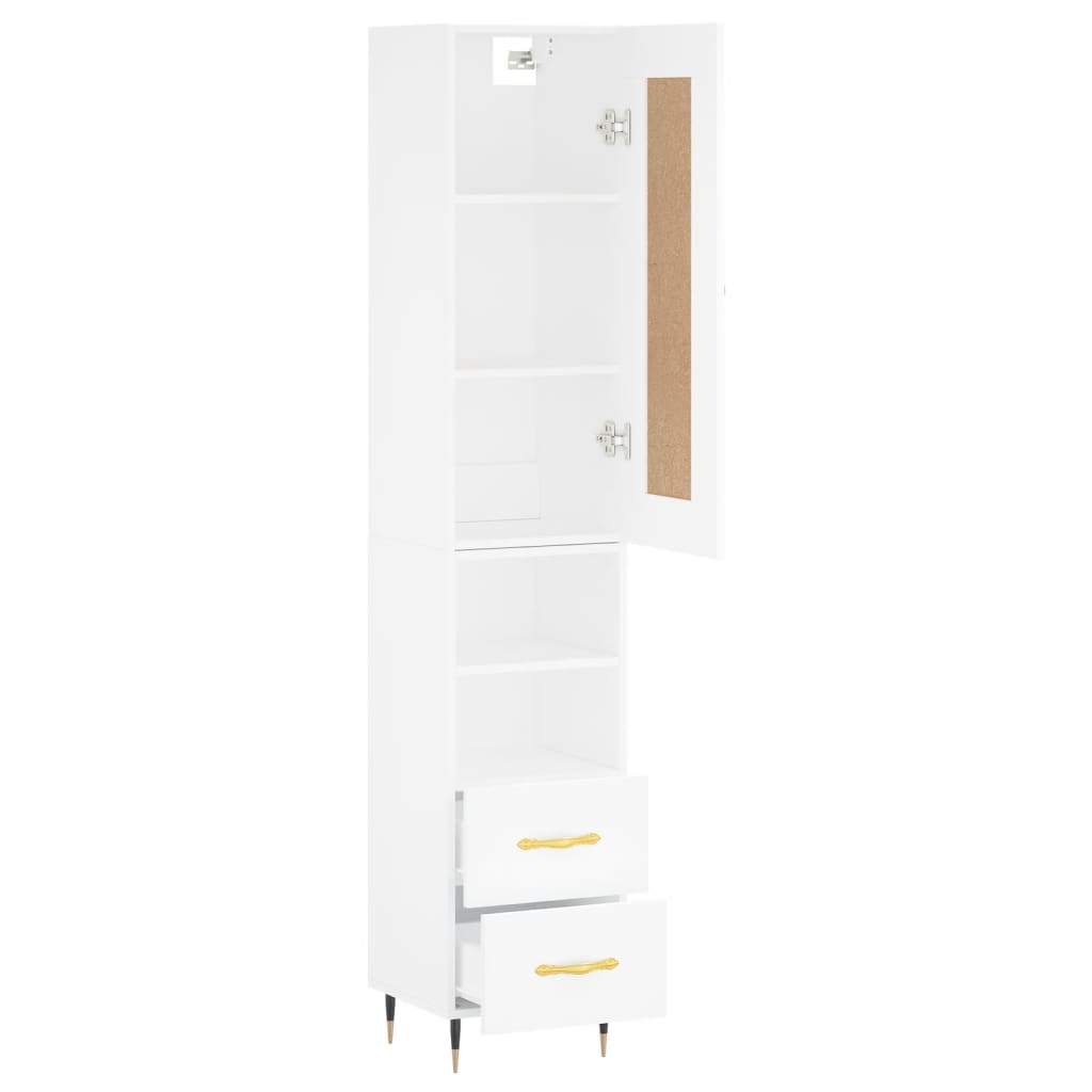 vidaXL Skříň highboard bílá 34,5 x 34 x 180 cm kompozitní dřevo