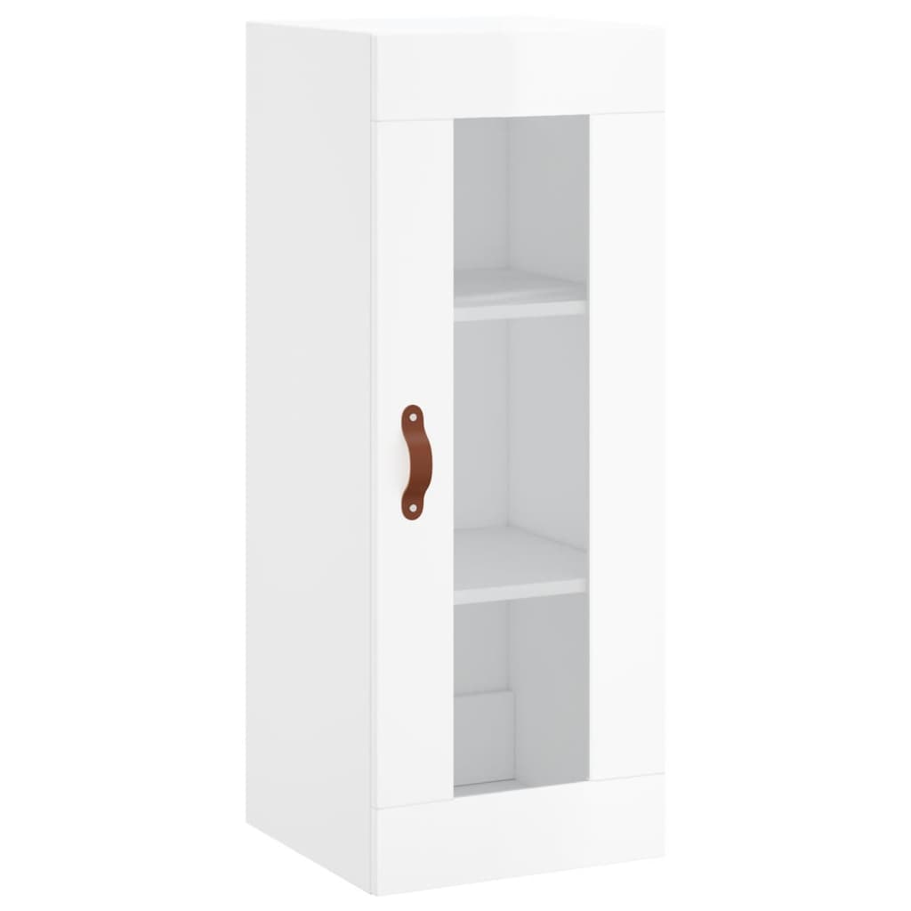 vidaXL Skříň highboard bílá s vysokým leskem 34,5x34x180 cm kompozit