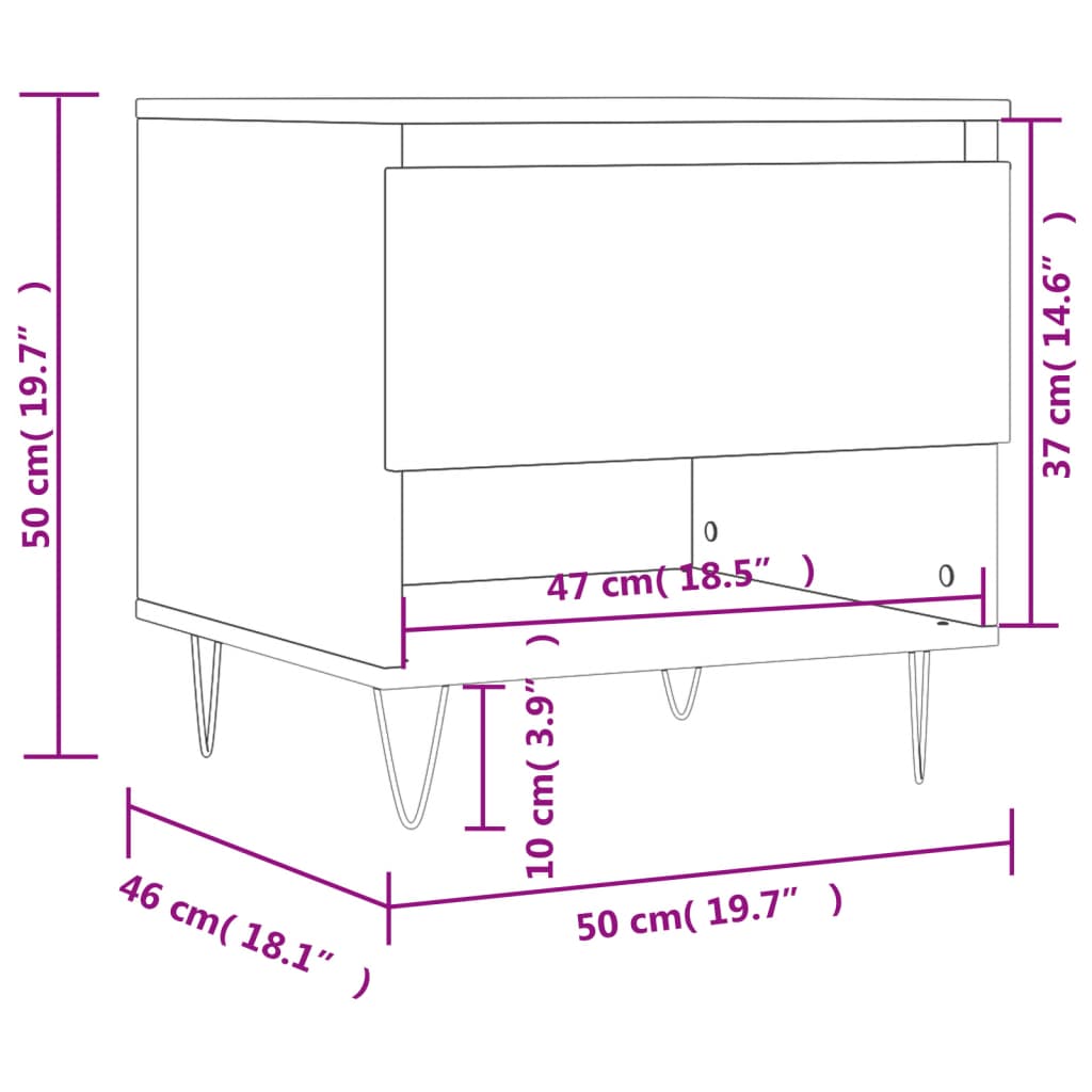 vidaXL Konferenční stolky 2 ks lesklé bílé 50x46x50cm kompozitní dřevo