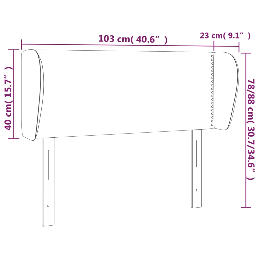 vidaXL Čelo postele typu ušák zelené 103x23x78/88 cm textil