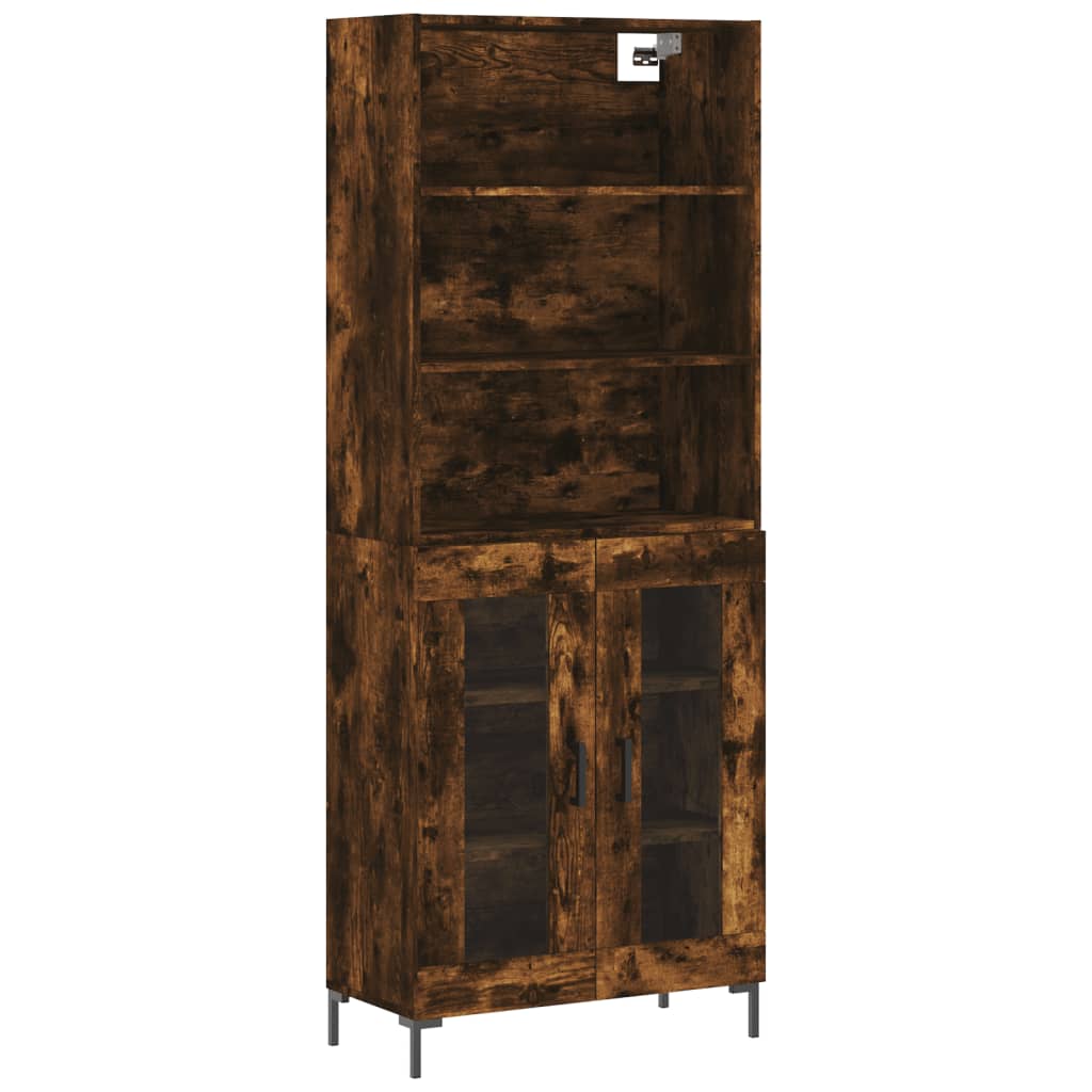 vidaXL Skříň highboard kouřový dub 69,5 x 34 x 180 cm kompozitní dřevo