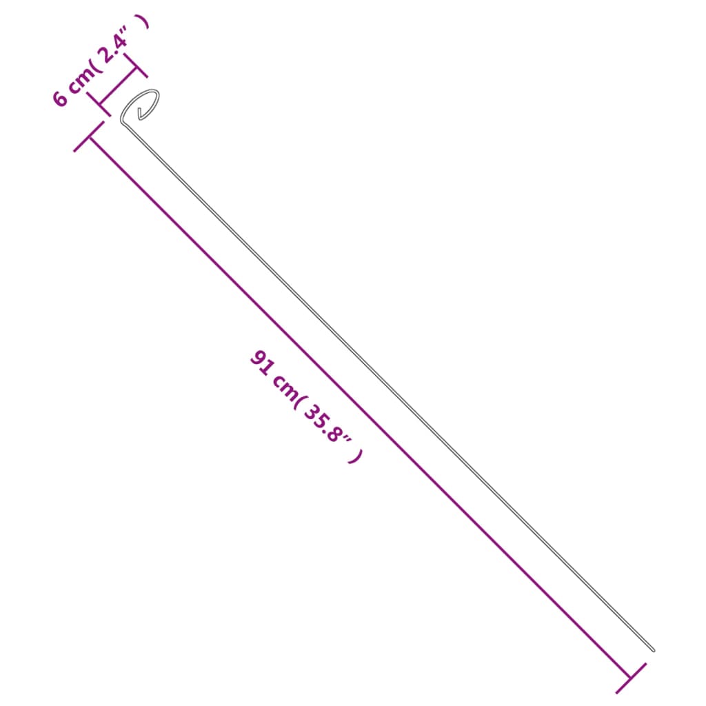 vidaXL Tyčky k rostlinám 20 ks tmavě zelené 91 cm ocel