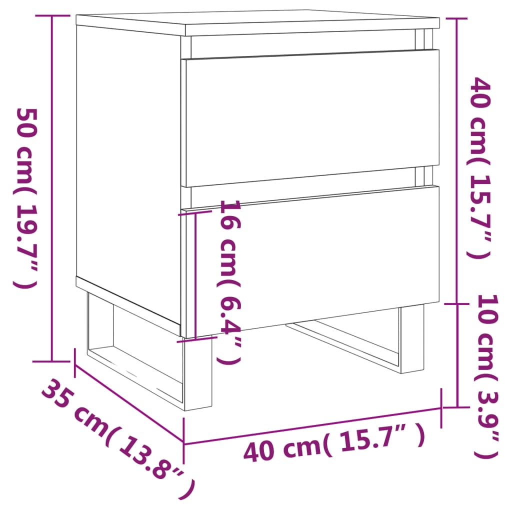 vidaXL Noční stolky 2 ks hnědý dub 40 x 35 x 50 cm kompozitní dřevo