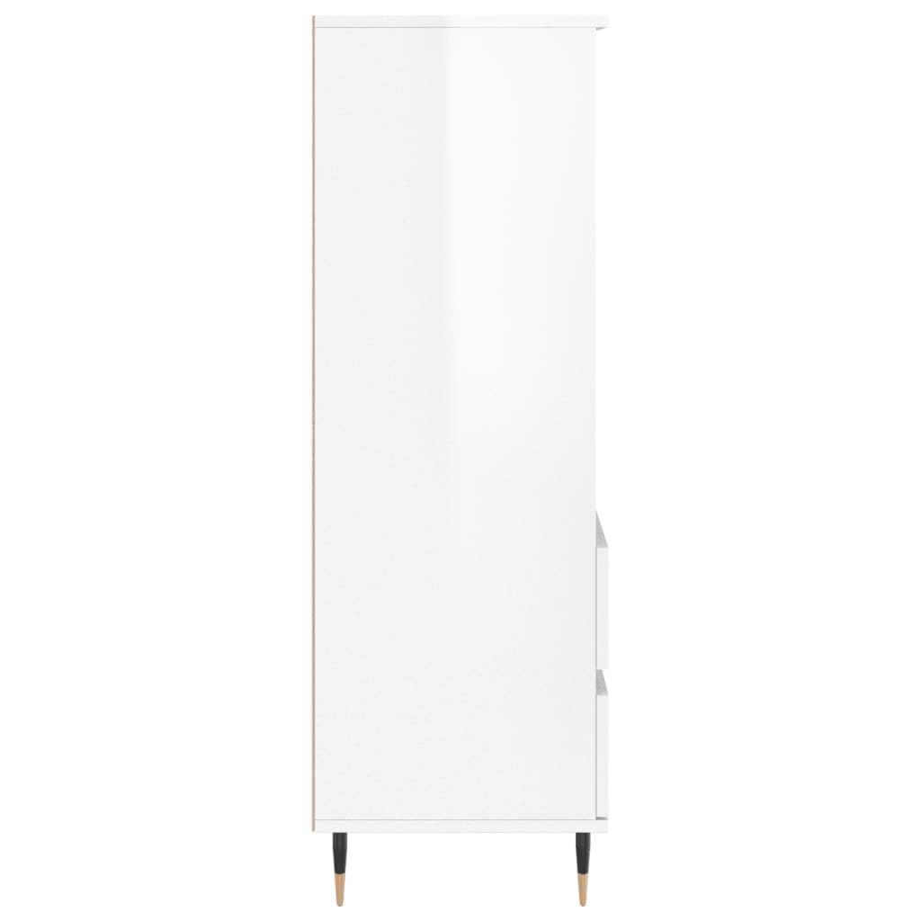 vidaXL Skříň highboard bílá s vysokým leskem 40 x 36 x 110 cm kompozit