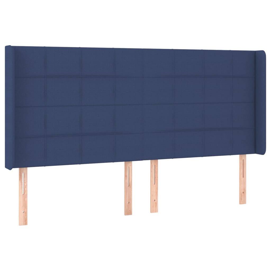 vidaXL Box spring postel s matrací a LED modrá 160x200 cm textil