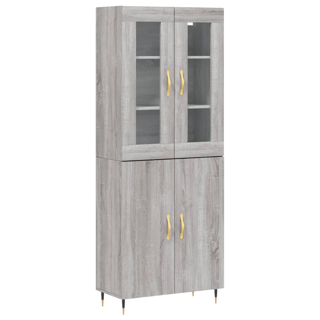 vidaXL Skříň highboard šedá sonoma 69,5 x 34 x 180 cm kompozitní dřevo