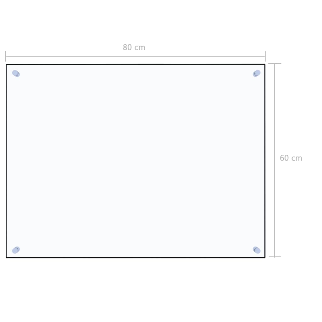 vidaXL Kuchyňský panel průhledný 80 x 60 cm tvrzené sklo