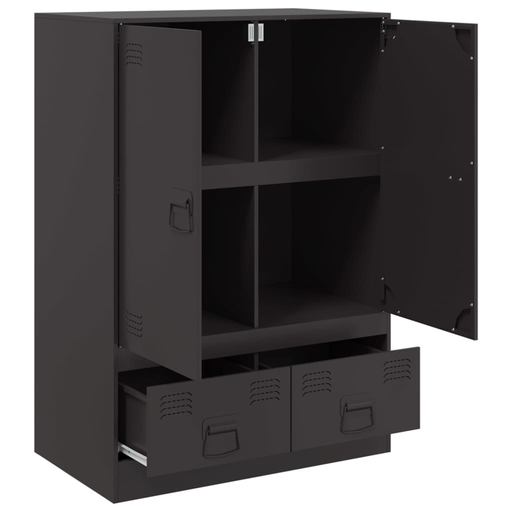 vidaXL Highboard černý 67 x 39 x 95 cm ocel